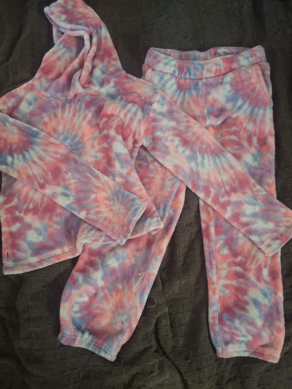 SO Kids Tie-Dye Hooded Sweatpants Set - Pink, Blue, Purple